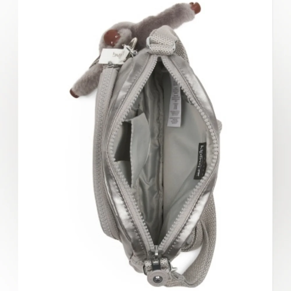 Kipling Hubei Metallic Beige Crossbody Bag - Picture 4 of 5